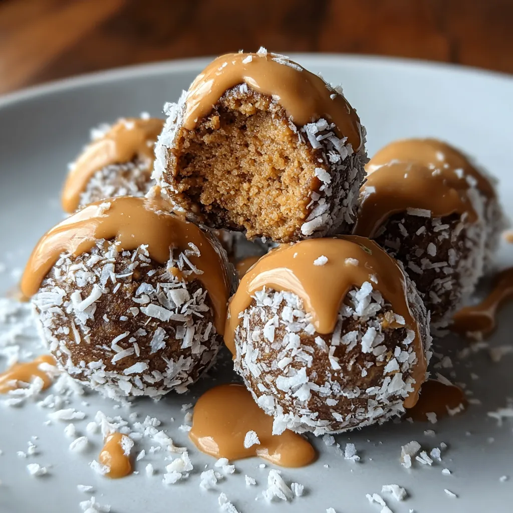 3-Ingredient Peanut Butter Balls: Quick, Creamy, No-Bake Salted Caramel Chocolate Coconut Treats - tertiary view